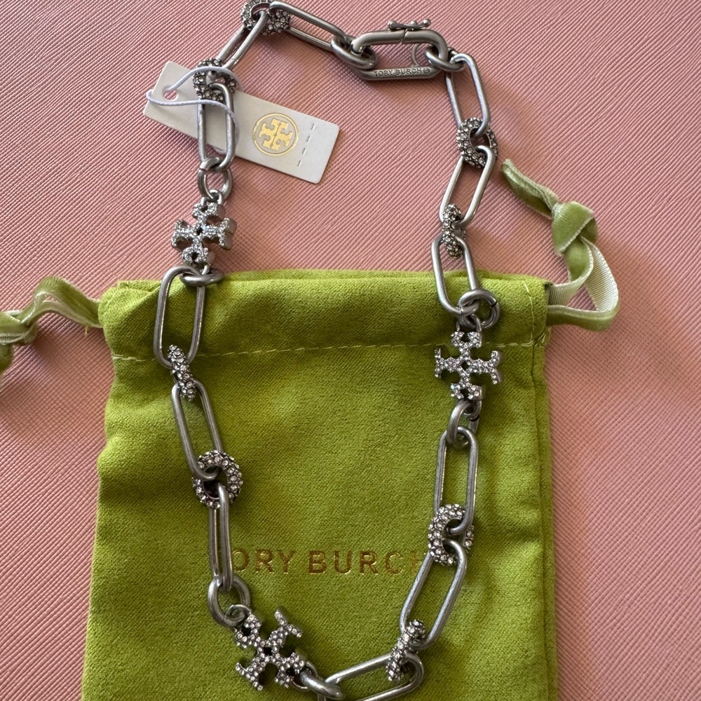 Tory Burch Silver Chain Link Necklace